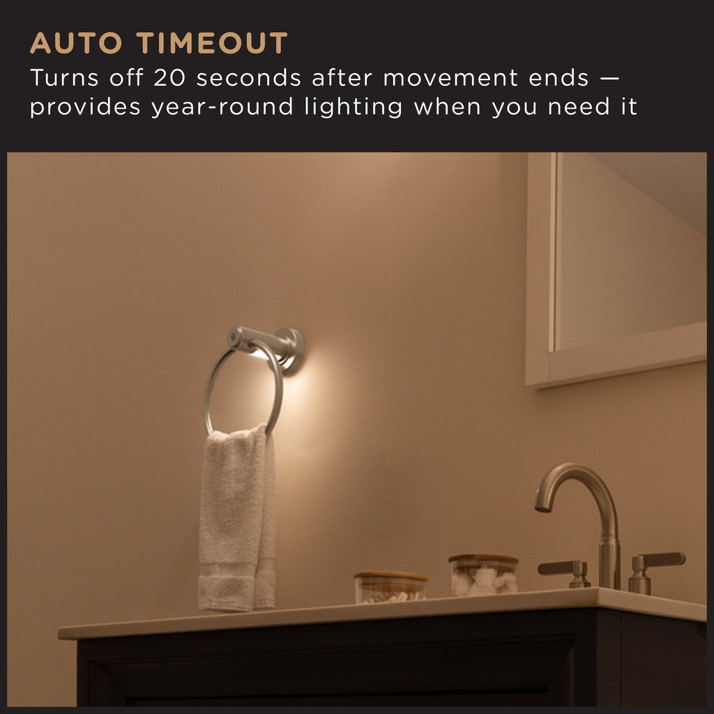 Enbrighten LED Motion Sensing Towel Ring Light, Brushed Nickel
