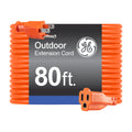 GE 1-Outlet Grounded Extension Cord, Outdoor, 80ft., 16AWG, Orange