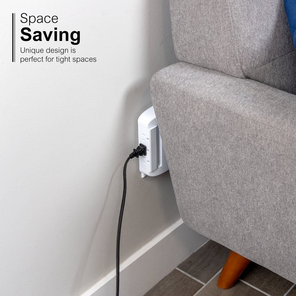 GE-branded UltraPro 6-Outlet Swivel Surge Tap, 980J, White