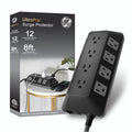 GE-branded UltraPro 12-Outlet Surge Protector, 3540J, 8ft. Braided Cord, Black
