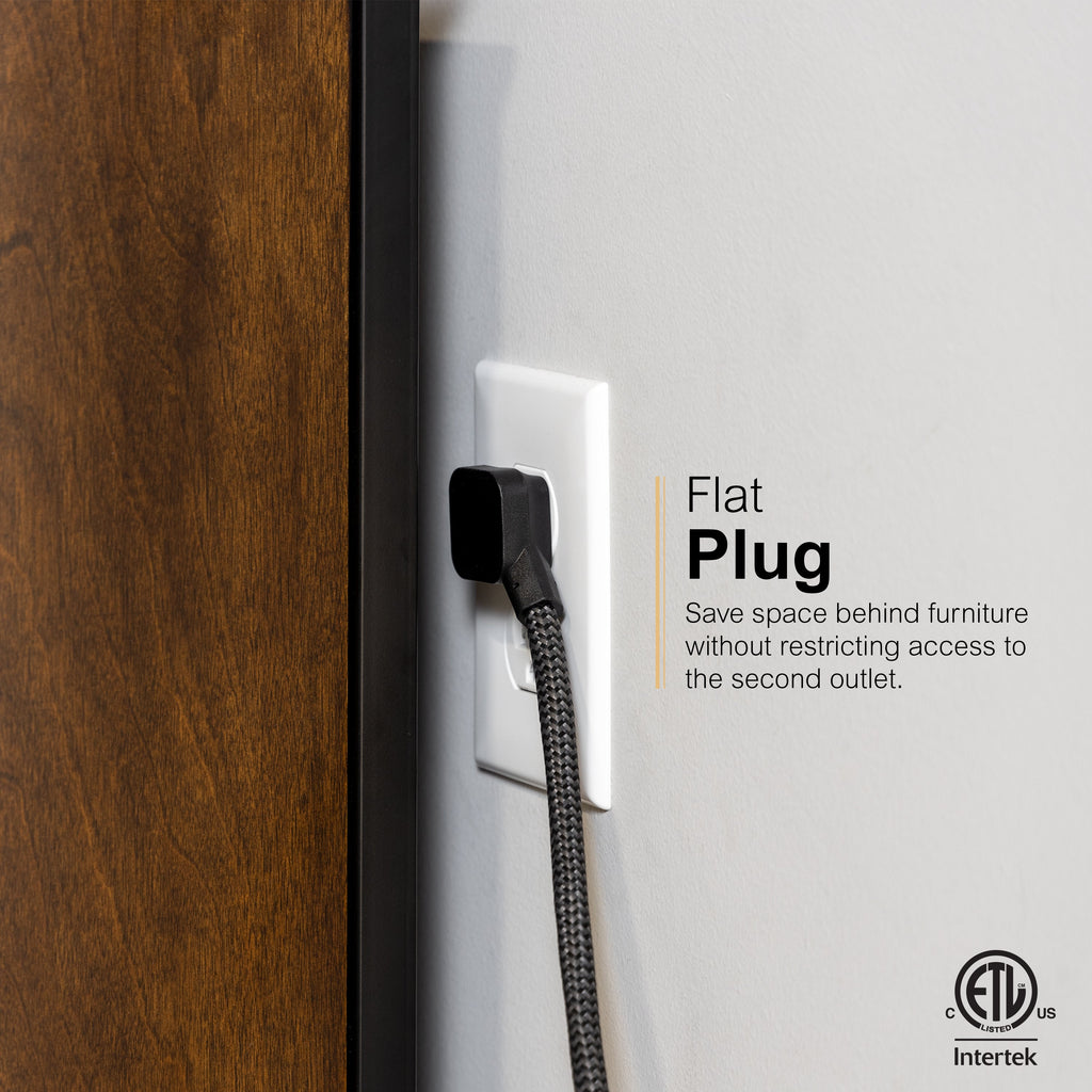 GE-branded UltraPro 12-Outlet Surge Protector, 3540J, 8ft. Braided Cord, Black