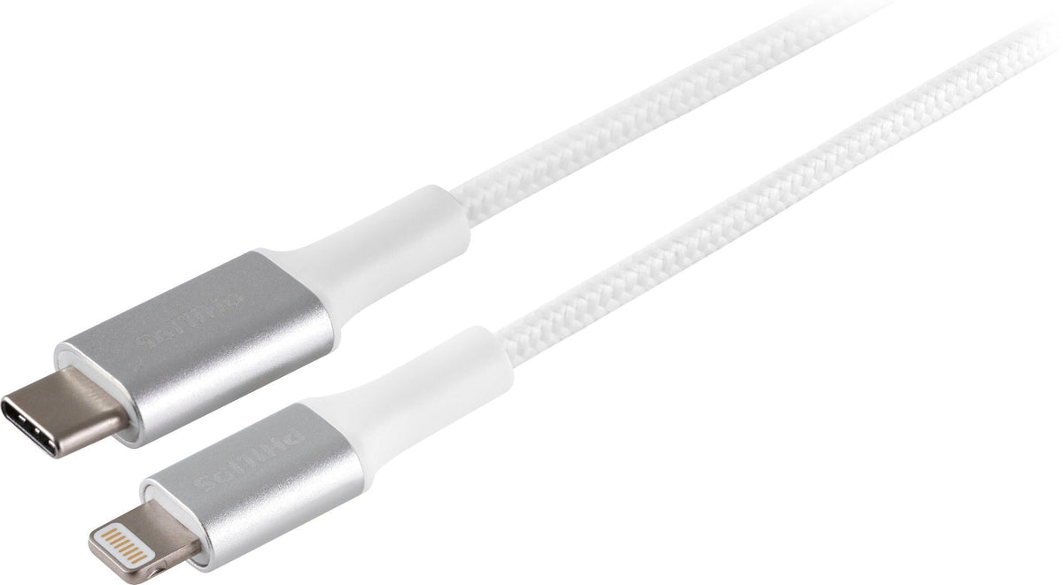 Philips 3ft. USB-C Lightning Charging Cable with Braided Cord, White