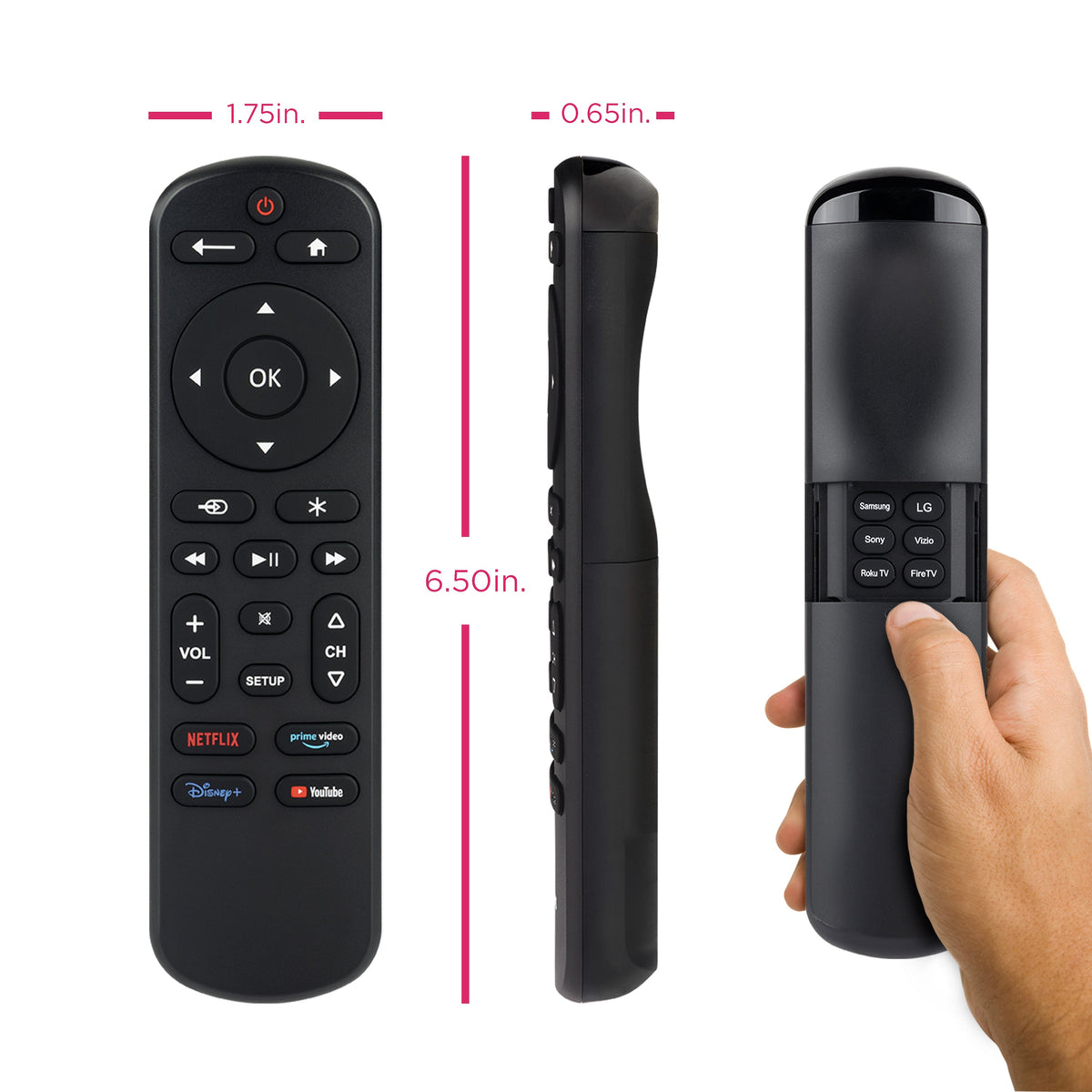 GE OneTouch Replacement Remote Control, Backlit, Black