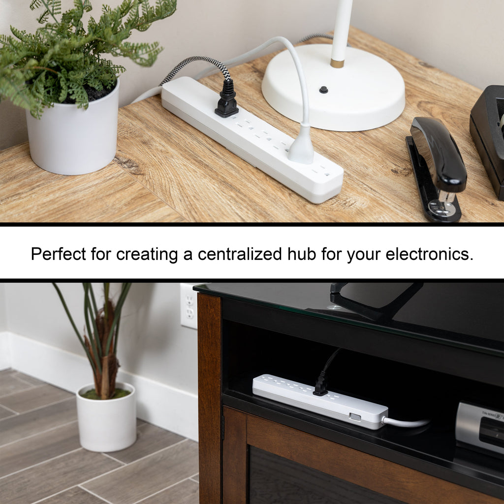 GE UltraPro 6-Outlet 6ft. Surge Protector, White