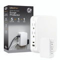 GE USB C 5 Outlet Extender, Side-Access, Wall Tap Surge Protector, Multi-Plug, USB A, 3-Prong, Secure Install, White,