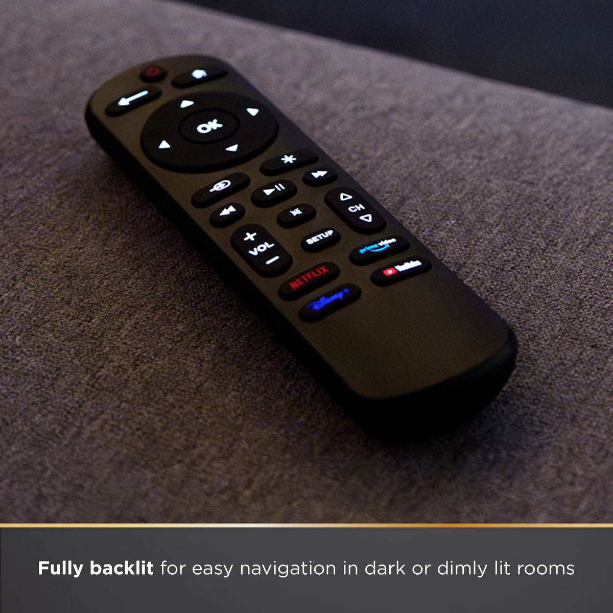 UltraPro OneTouch Streaming Replacement Remote for Smart TVs, Backlit
