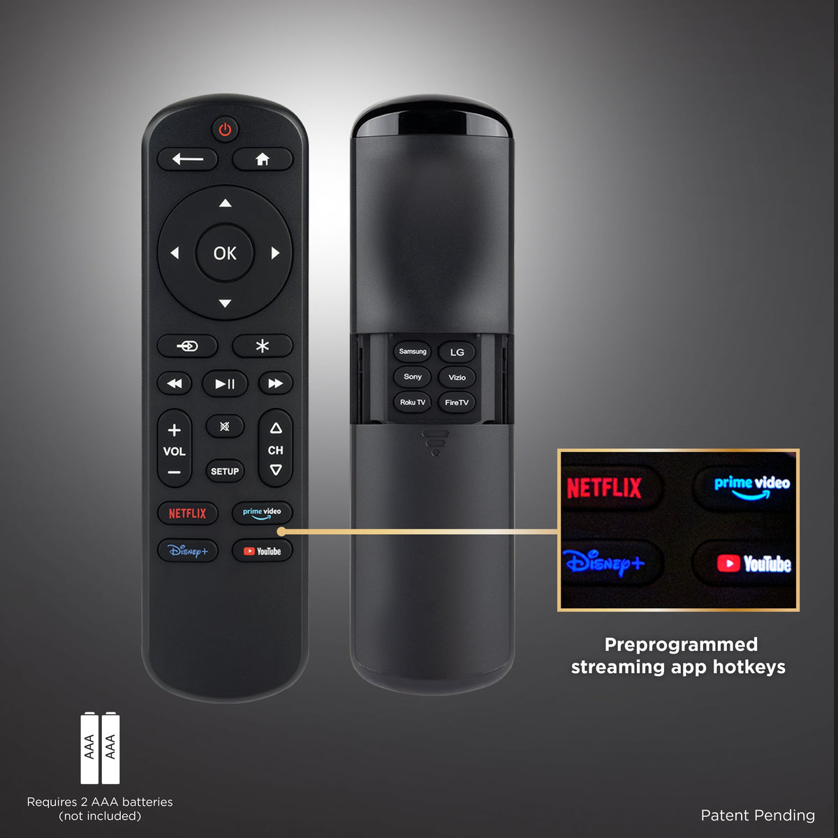 UltraPro OneTouch Streaming Replacement Remote for Smart TVs, Backlit