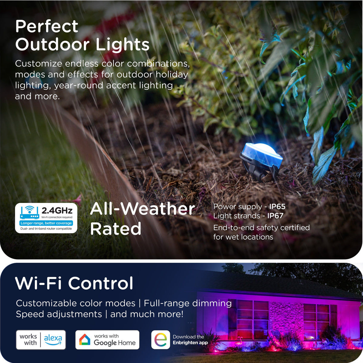 Enbrighten WiFi VIBE LED Eternity Landscape Lights, 12 Lights, 50ft.