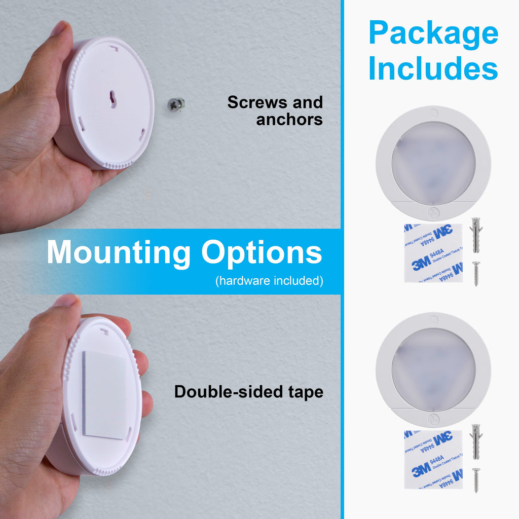 GE Battery Operated LED Puck Light, 6 Pack, White