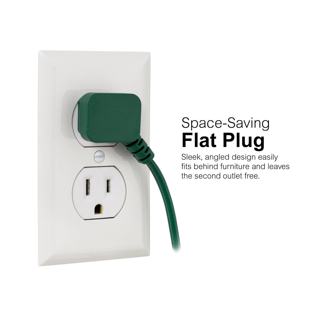GE-branded UltraPro 3-Outlet Polarized Extension Cord, 15ft., Indoor, Green