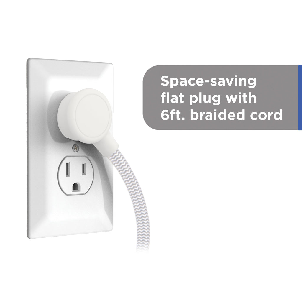 GE-branded Adapt UltraPro 8-Outlet Surge Protector, 2 USB-A, 1 USB-C, 1500 Joules, 6ft., White/Gray