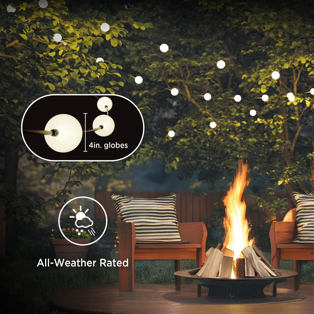 Enbrighten Warm White Globe String Lights 12 Bulbs, 44ft.