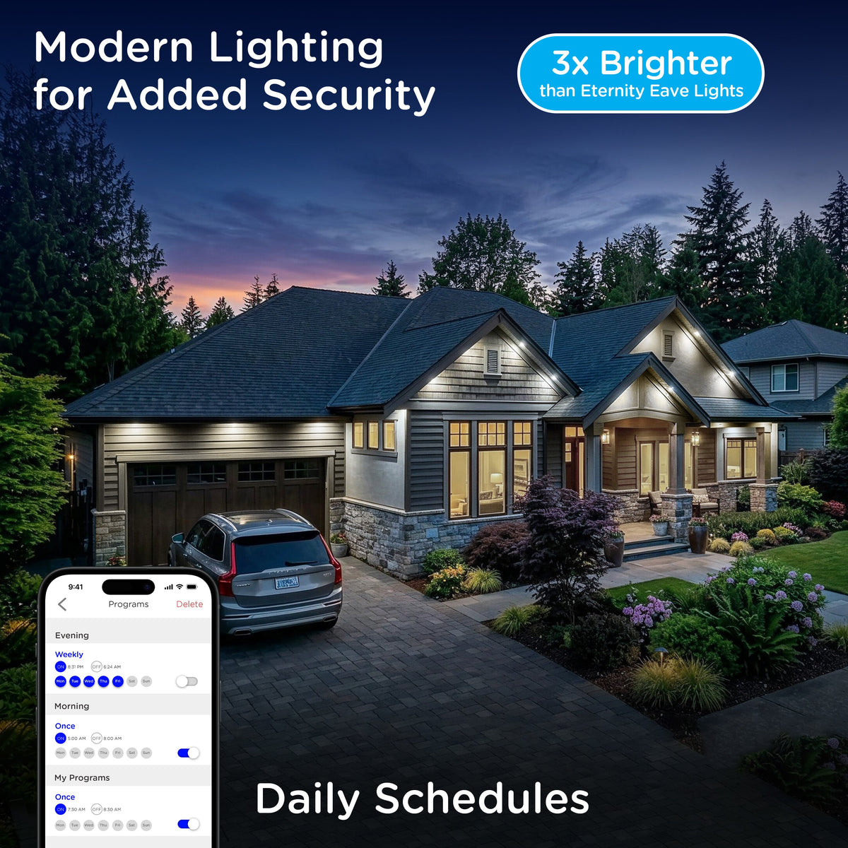 Enbrighten VIBE WiFi Color-Changing Permanent Outdoor Eternity Accent Lights, 12 Lights, 50ft. White Cord