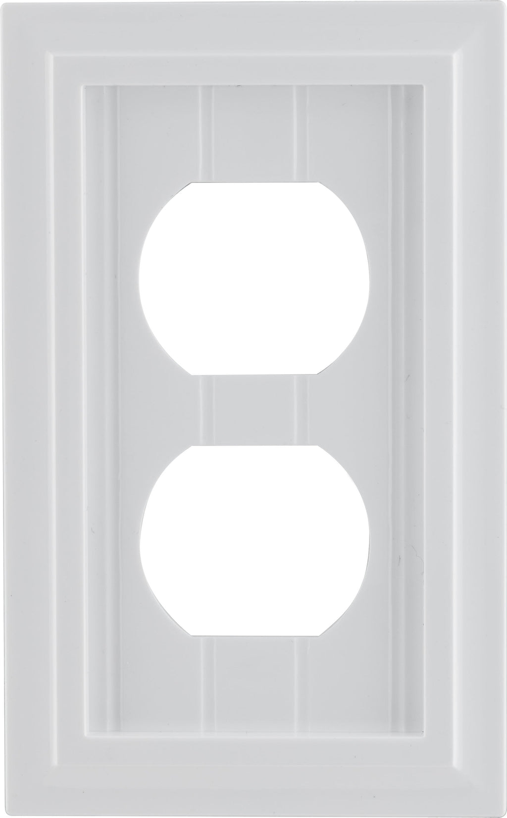 UltraPro Screwless Duplex Receptacle Wallplate, White Coastal