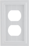 UltraPro Screwless Duplex Receptacle Wallplate, White Coastal