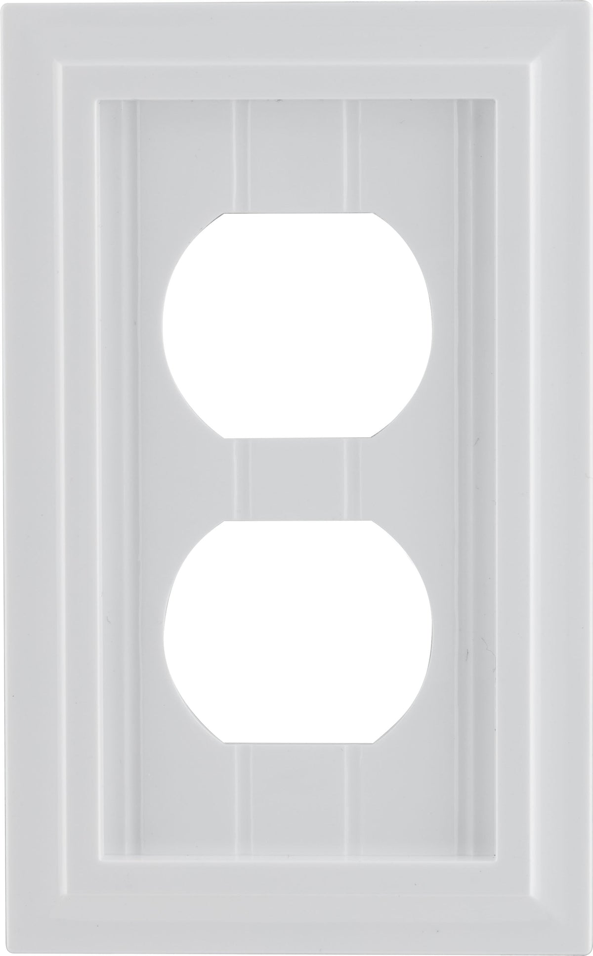 UltraPro Screwless Duplex Receptacle Wallplate, White Coastal