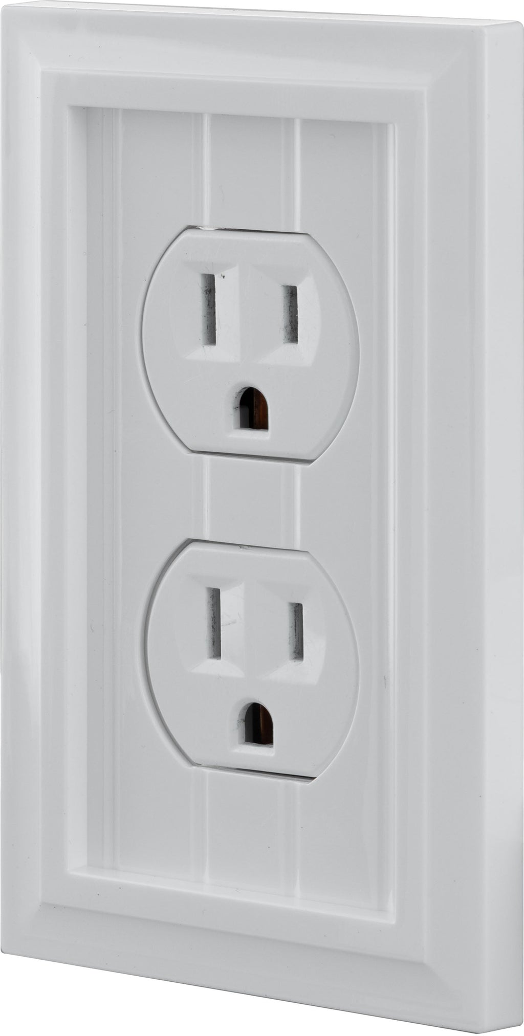 UltraPro Screwless Duplex Receptacle Wallplate, White Coastal
