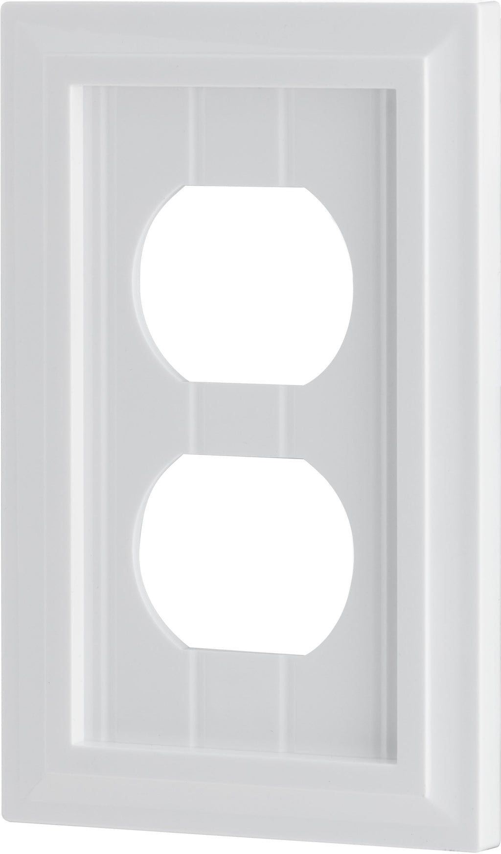 UltraPro Screwless Duplex Receptacle Wallplate, White Coastal
