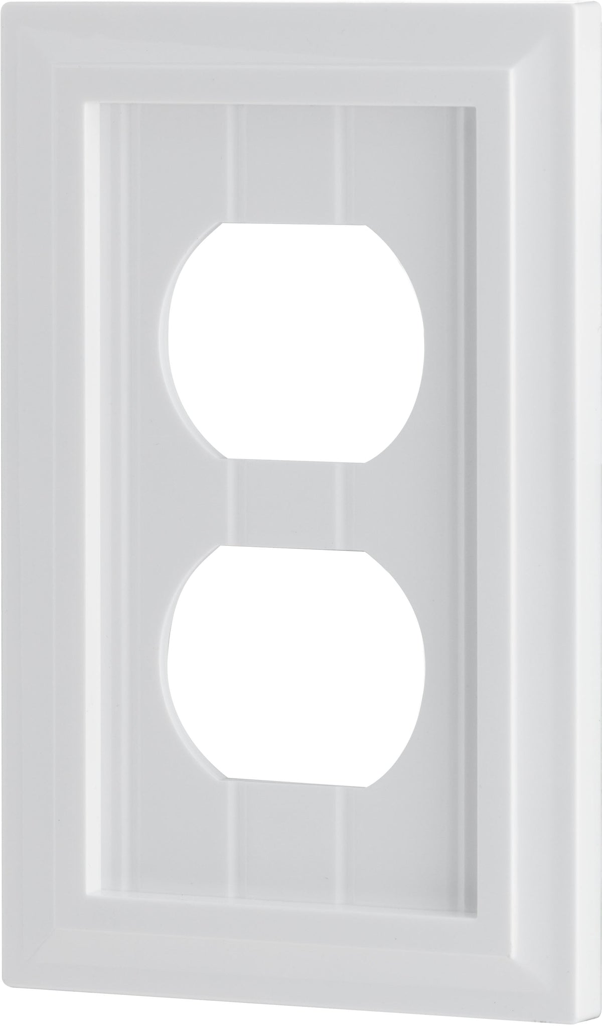 UltraPro Screwless Duplex Receptacle Wallplate, White Coastal