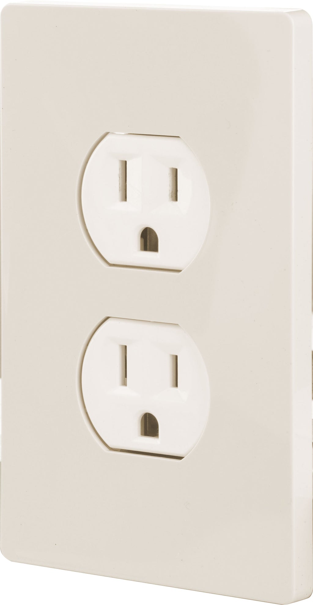 UltraPro Screwless Duplex Receptacle Wallplate, Light Almond