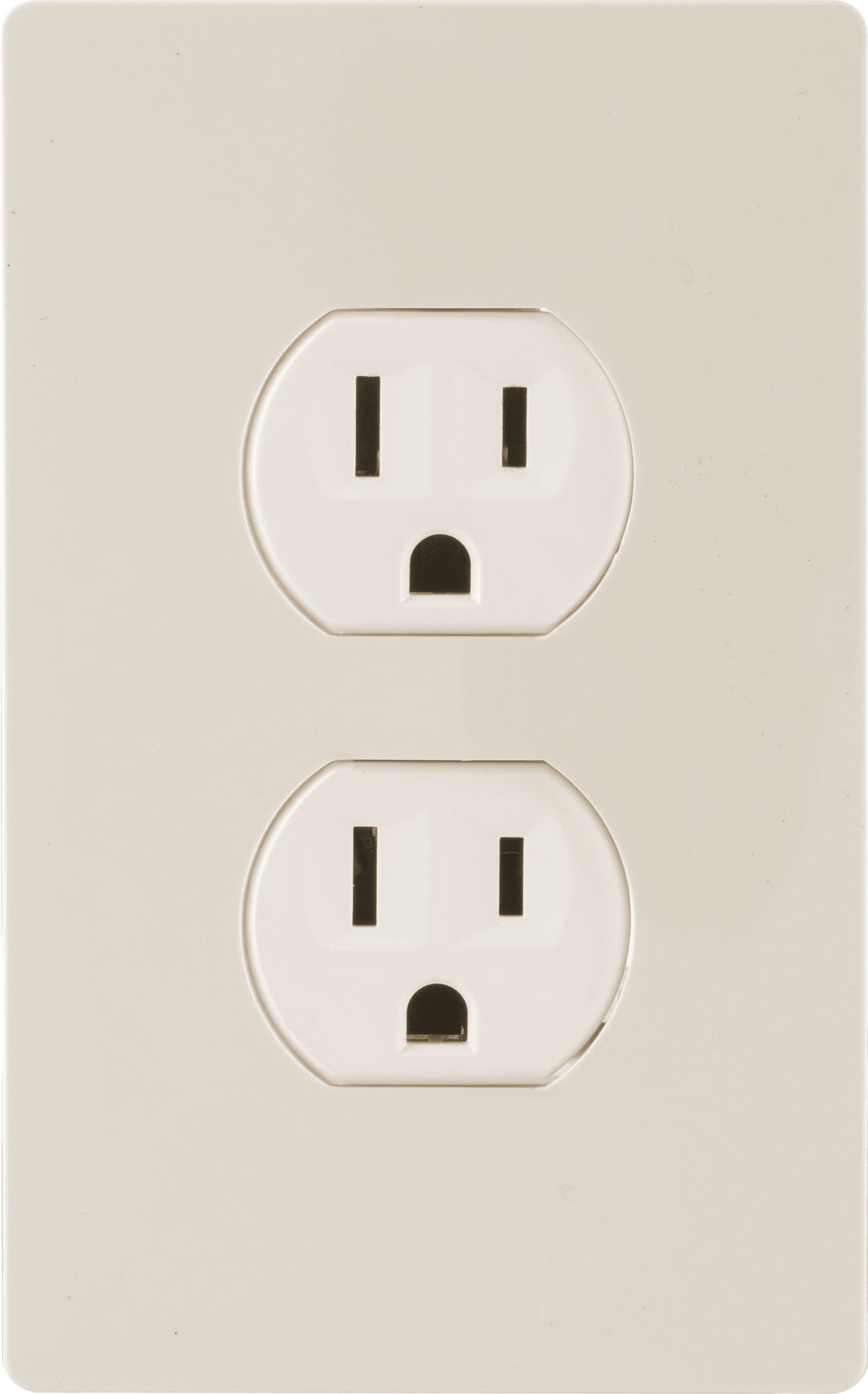 UltraPro Screwless Duplex Receptacle Wallplate, Light Almond