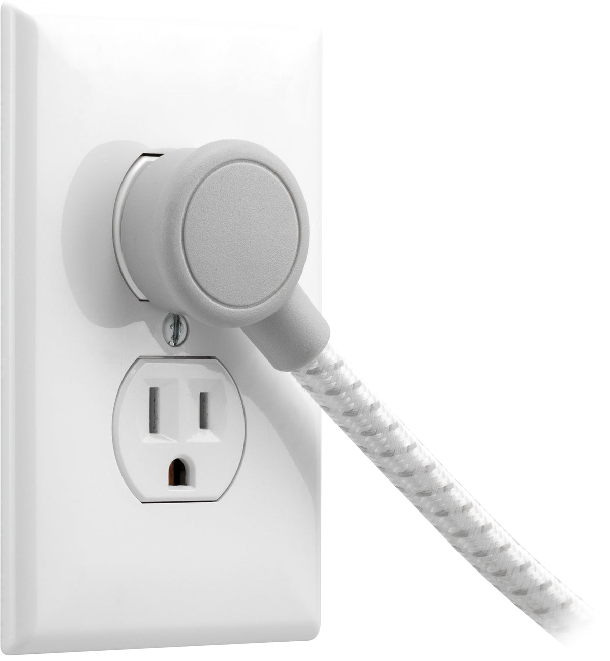 GE 3-Outlet Surge Protector with USB, 245 Joules, 1 USB-A & 1 USB-C Port, 4ft Braided Extension Cord, Flat Plug, White/Gray