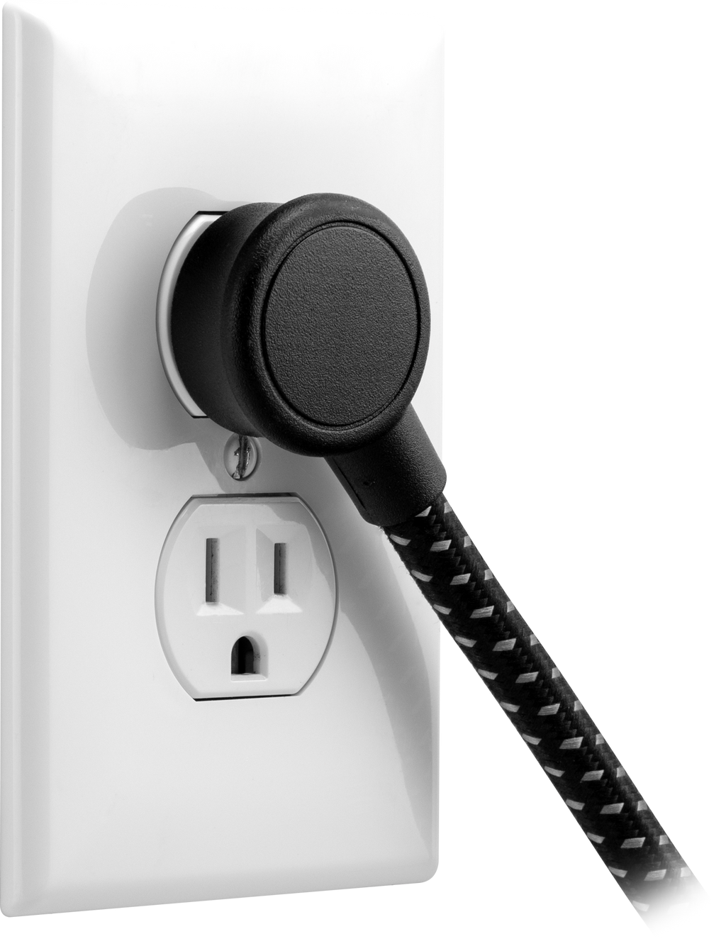 GE UltraPro 3-Outlet Surge Protector with USB, 245 Joules, 1 USB-A & 1 USB-C Port, 4ft Braided Extension Cord, Flat Plug, Black