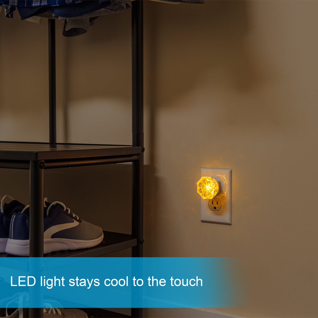 GE SleepLite Jewel Always On LED Night Light, Amber, 4 Pack