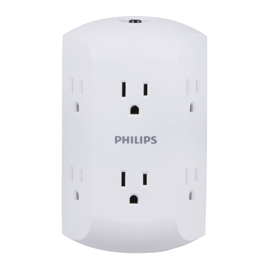 Philips 6-Outlet Wall Tap, White