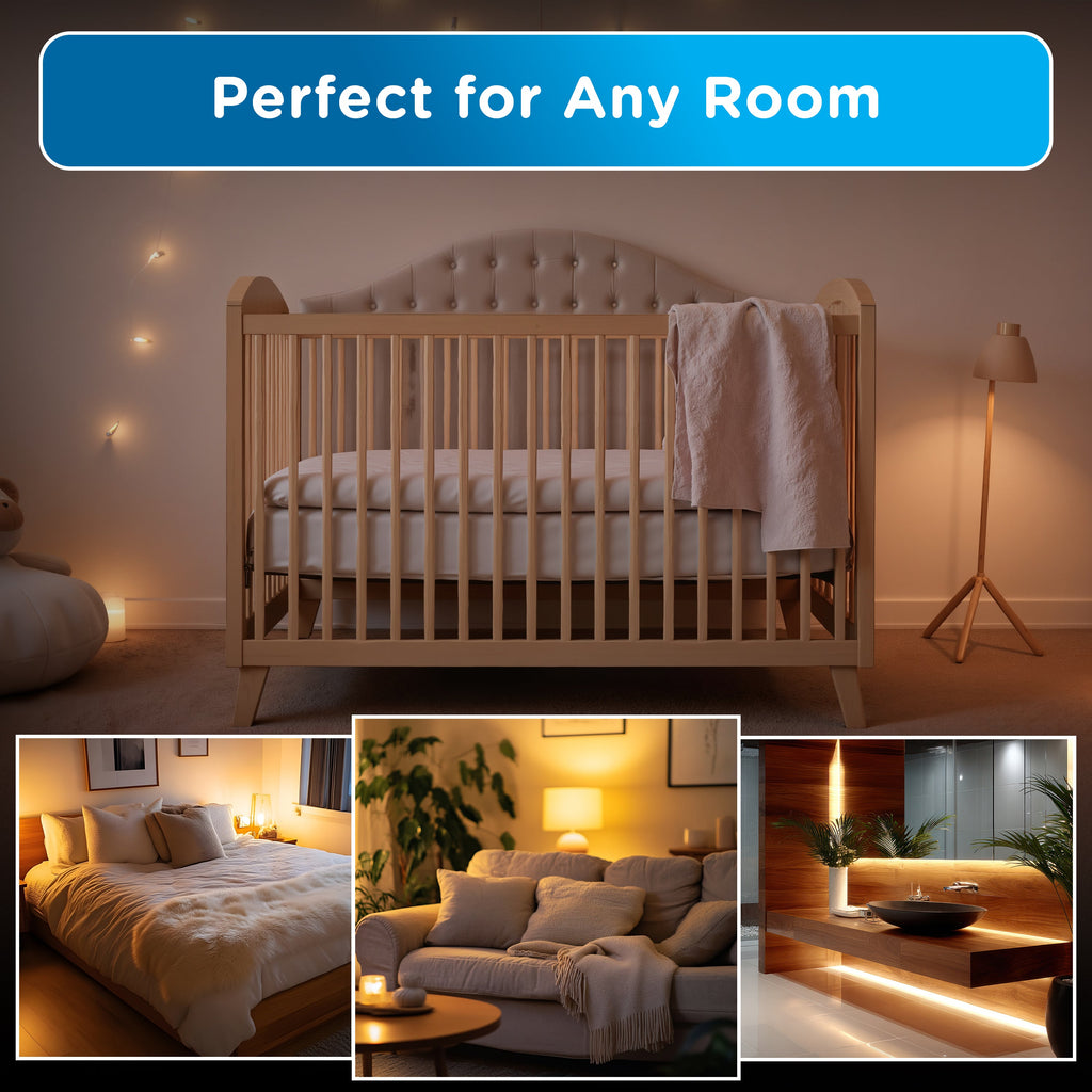 Enbrighten SleepLite Night Light, Motion Select, Motion-Boost, Amber LED, Coverlite, Backlit, White