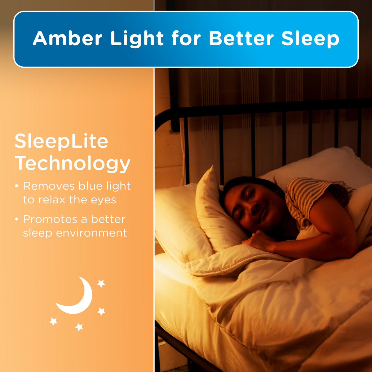 Enbrighten SleepLite Night Light, Motion Select, Motion-Boost, Amber LED, Coverlite, Backlit, Brushed Nickel