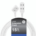 GE-branded UltraPro 3-Outlet Polarized Extension Cord, 15ft., Indoor, White