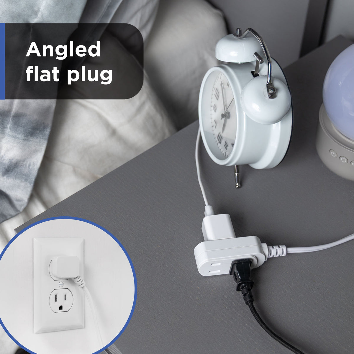 GE-branded UltraPro 3-Outlet Polarized Extension Cord, 15ft., Indoor, White