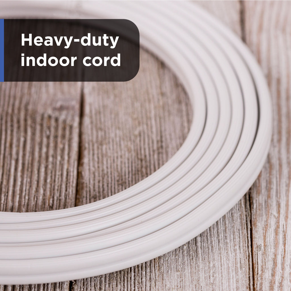GE-branded UltraPro 3-Outlet Polarized Extension Cord, 15ft., Indoor, White