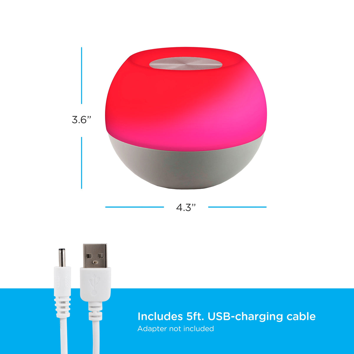 Enbrighten USB-Powered Color-Changing Tabletop LED Mini Bowl Night Light, Gray