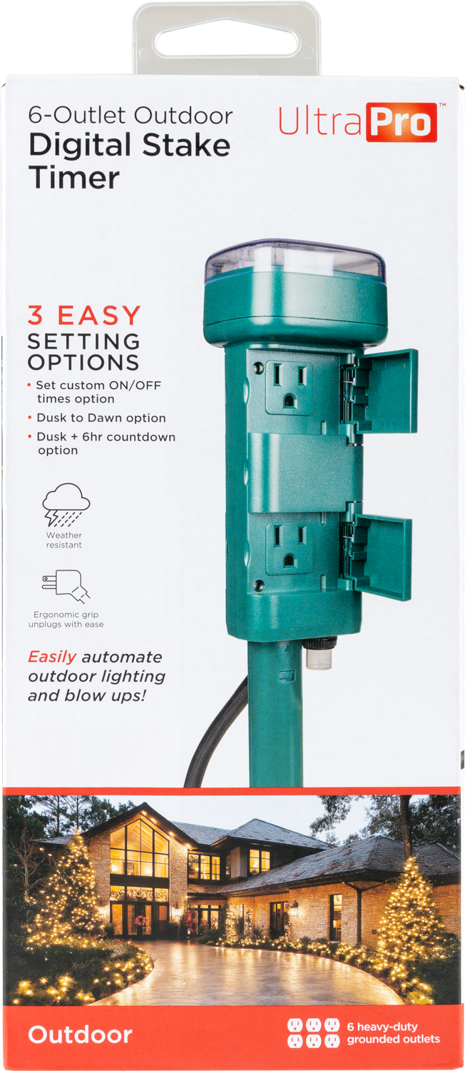 UltraPro 6-Outlet Outdoor Yard Stake Timer
