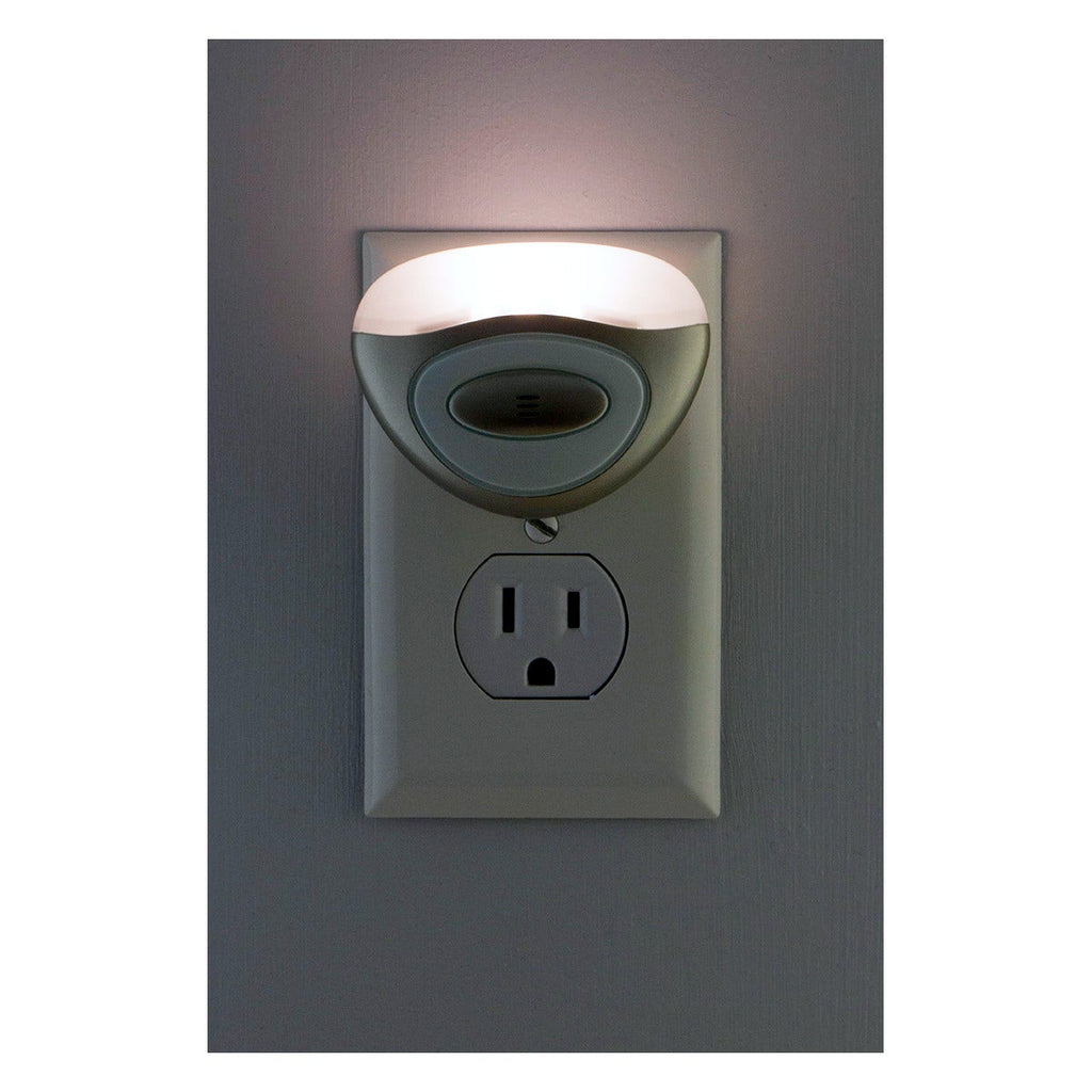 GE Mini Light Sensing LED Night Light, Silver