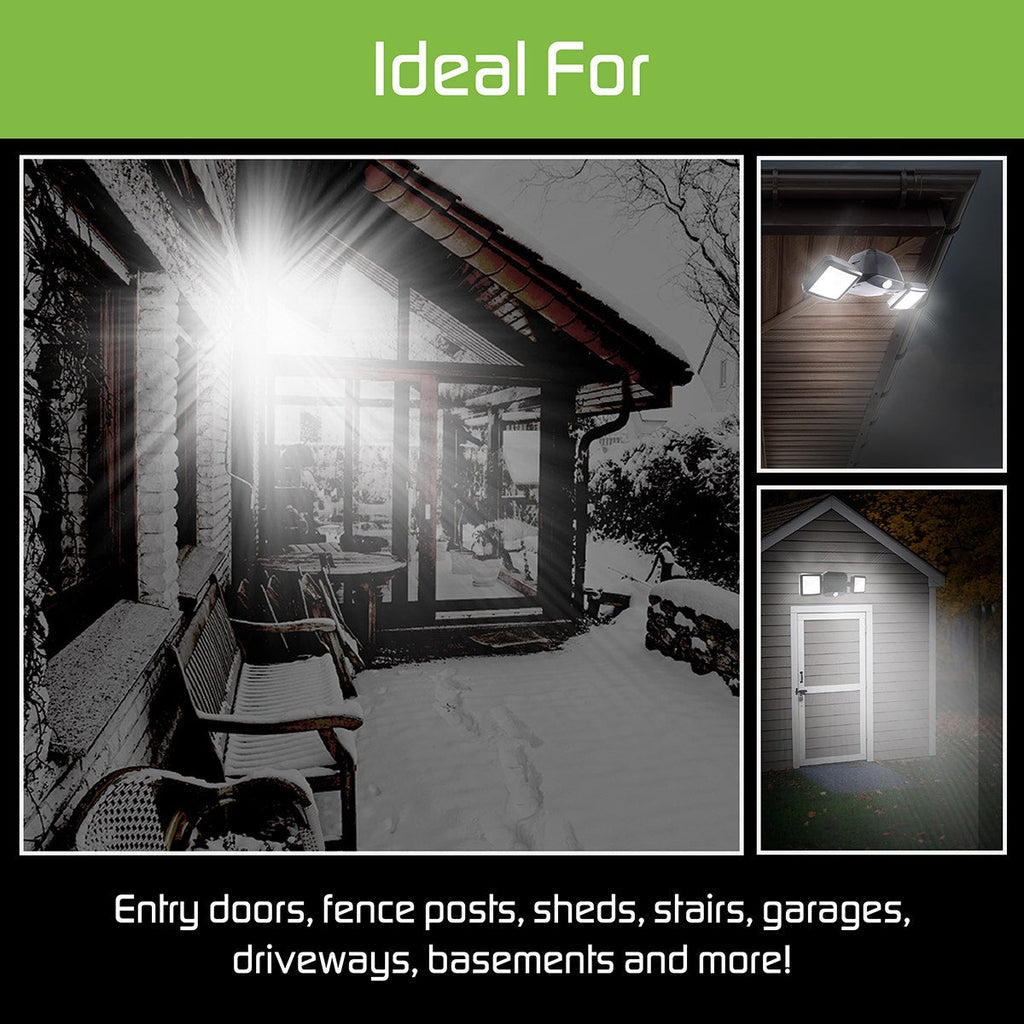 Energizer Outdoor Motion-Sensing LED Dual-Head Security Light, Black