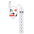GE 6-Outlet 2ft. Power Strip, White