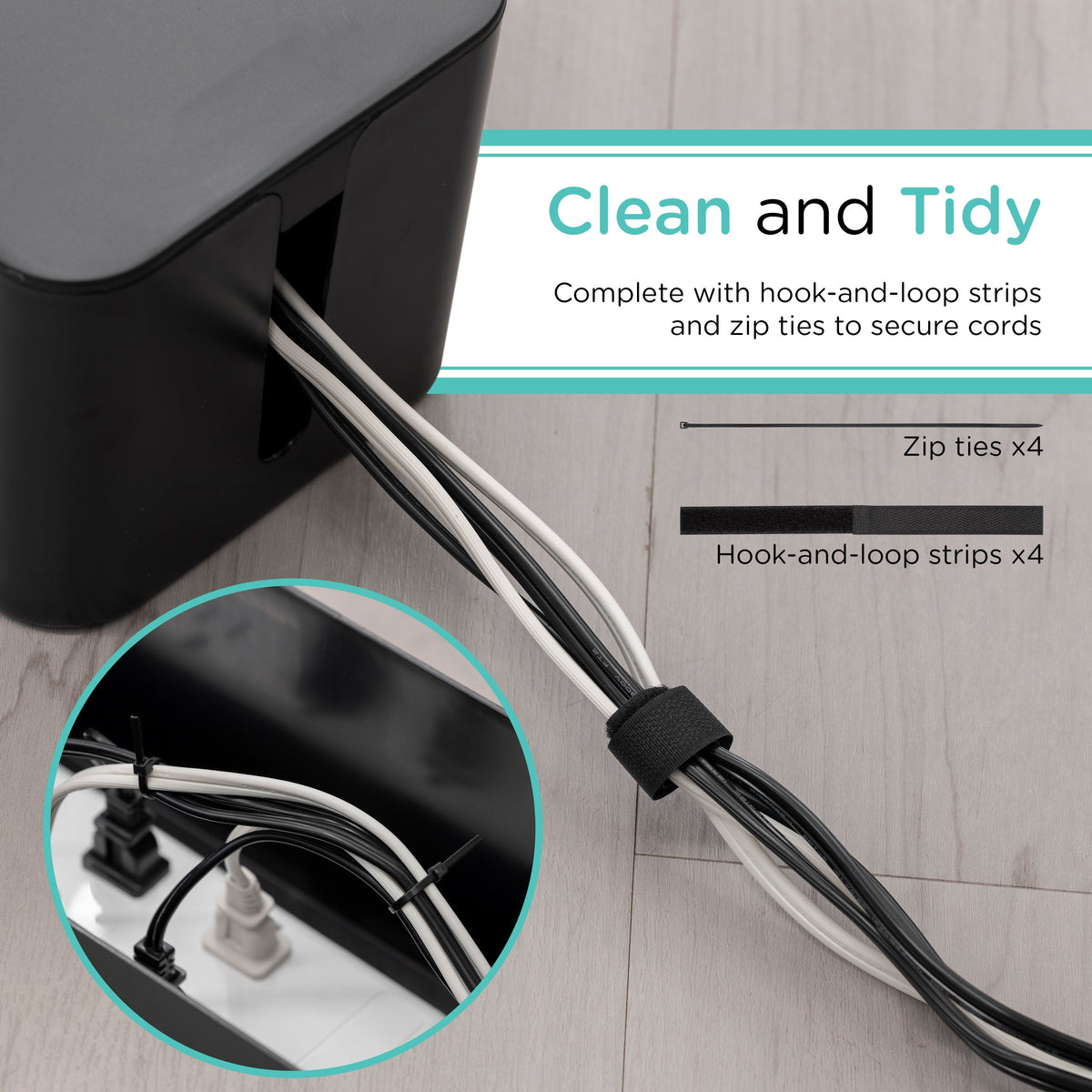 Cordinate Cord Management Box, Black