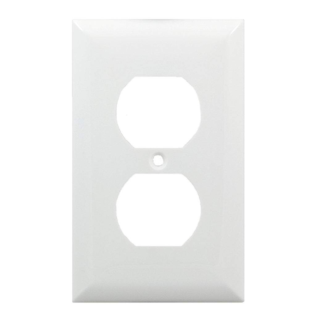 Power Gear Duplex Outlet Oversized Wall Plate, White