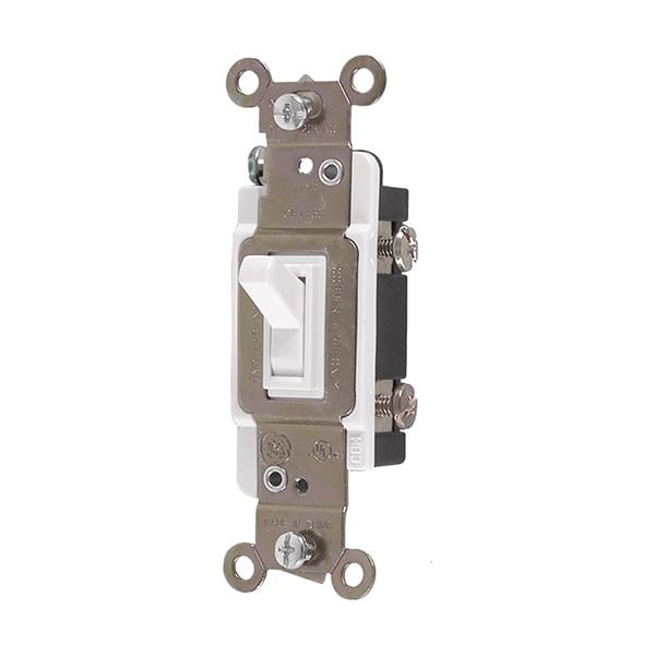 GE 3-Way Grounding Toggle Switch, White