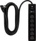 GE UltraPro 6-Outlet 20ft. Surge Protector, Black
