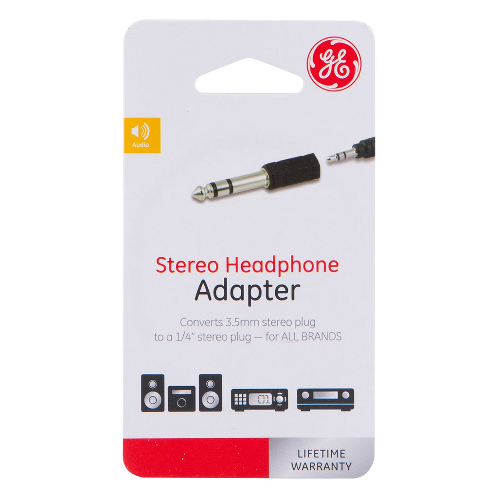 GE Stereo Headphone Adapter, Black
