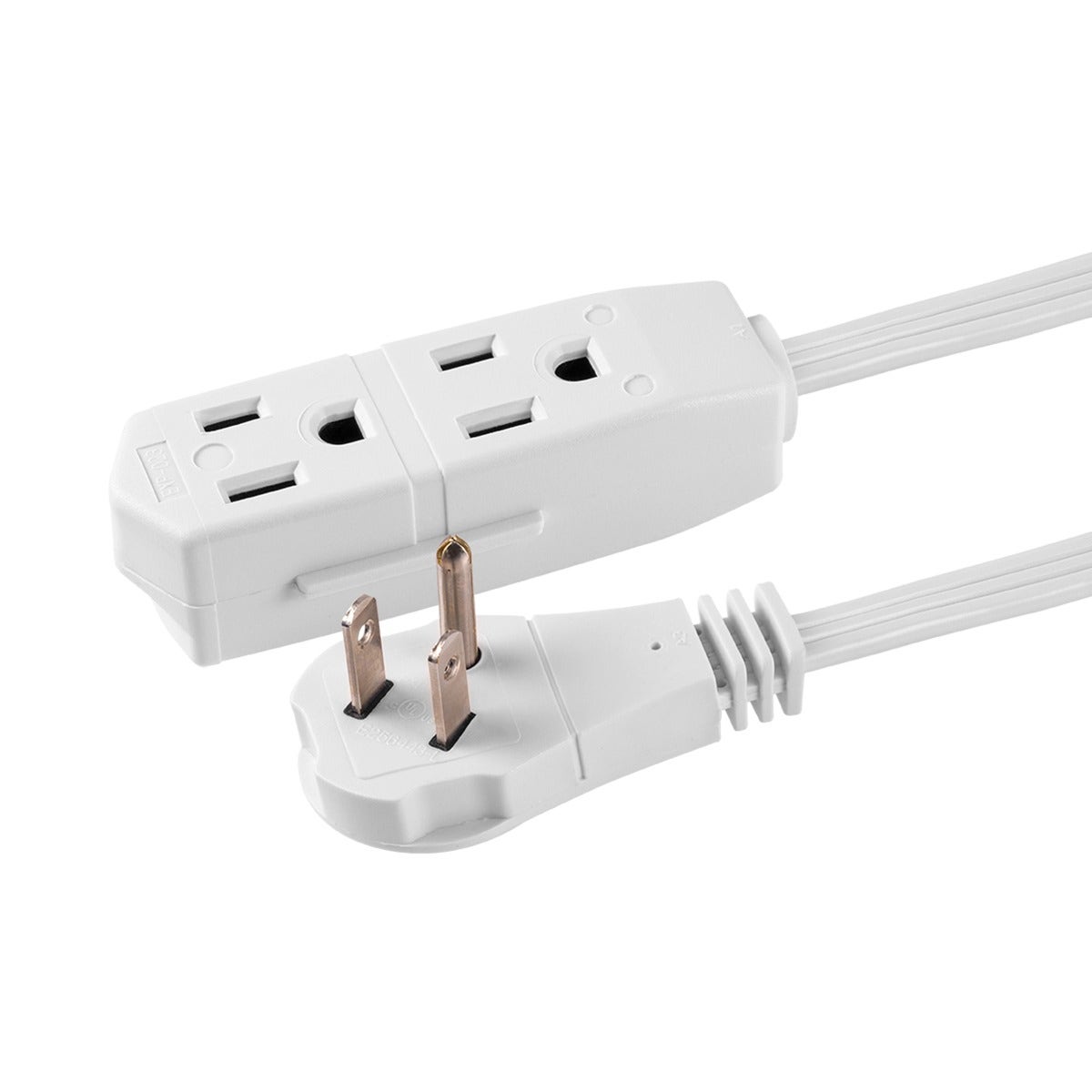 GE 3-Outlet 15ft. Extension Cord with Right-Angle Plug, White