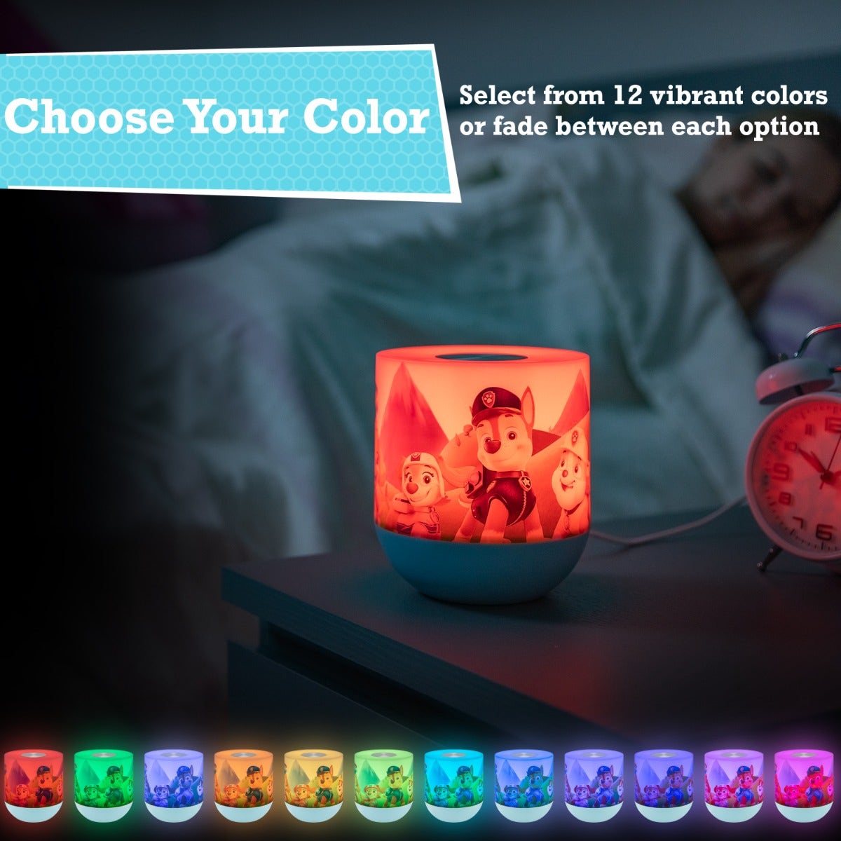 Nickelodeon Paw Patrol Color-Changing Tabletop Lamp, Blue