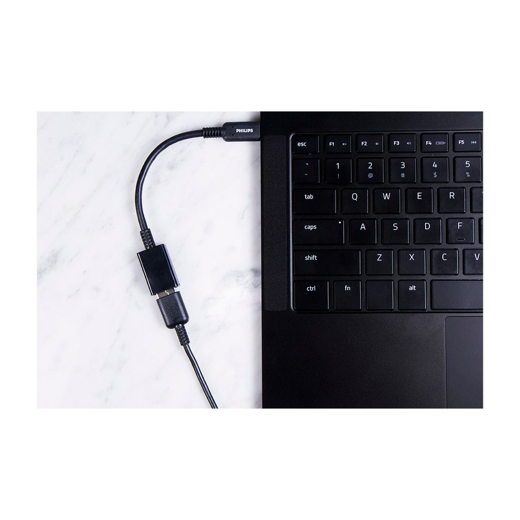 Philips USB-C to USB-A Female Adapter, Black