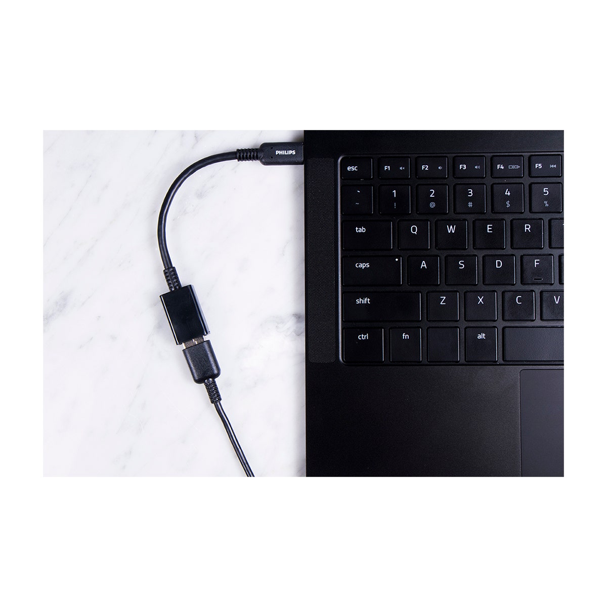 Philips USB-C to USB-A Female Adapter, Black