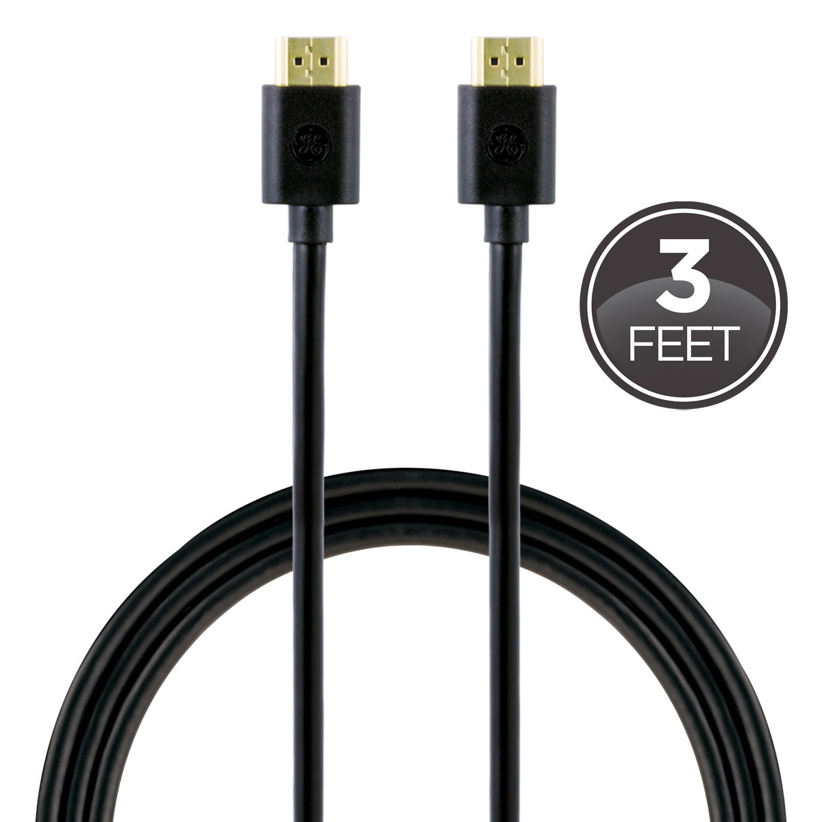 GE 3ft. HDMI Cable with Ethernet, Black