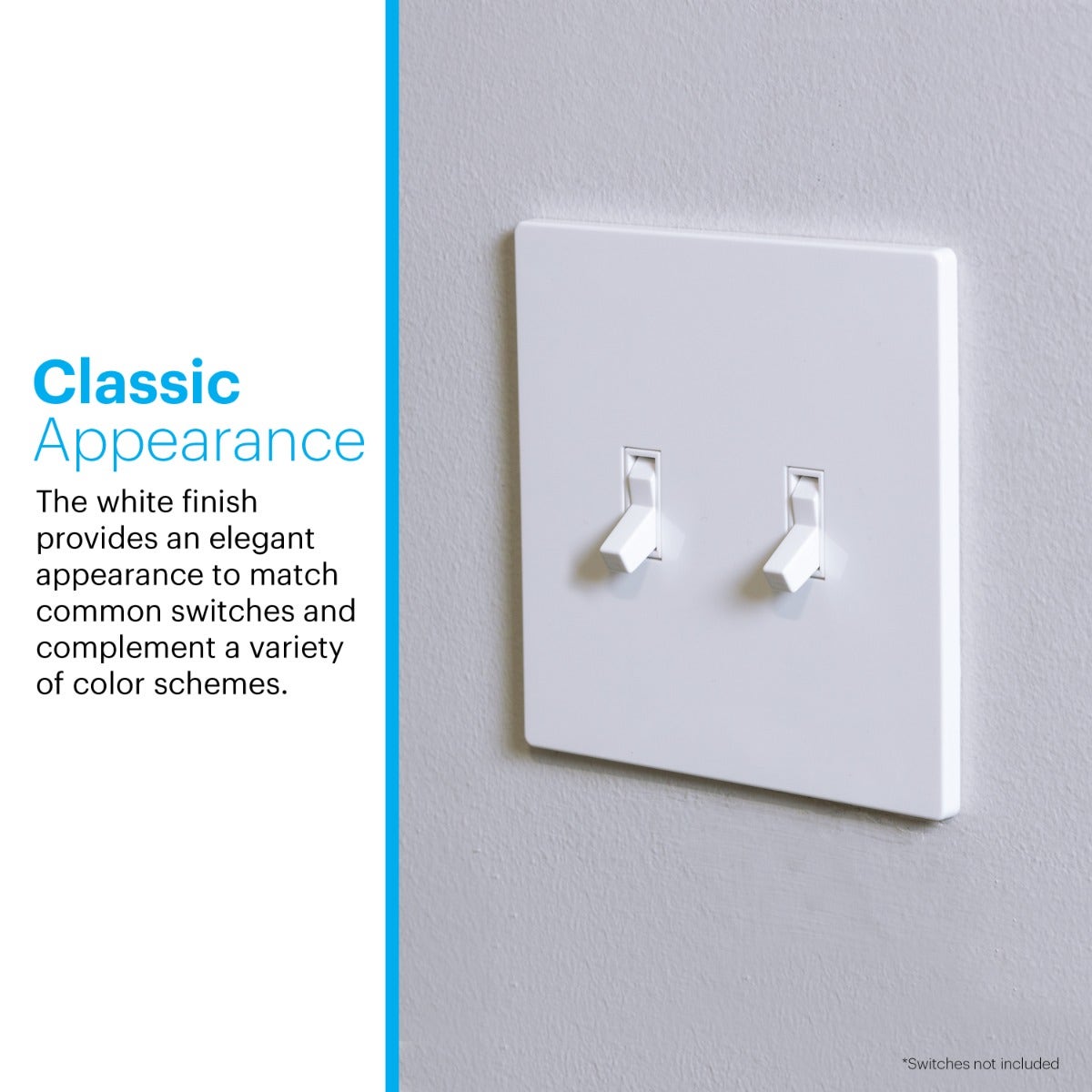 Power Gear Double Toggle Screwless Wall Plate, White, 10 Pack